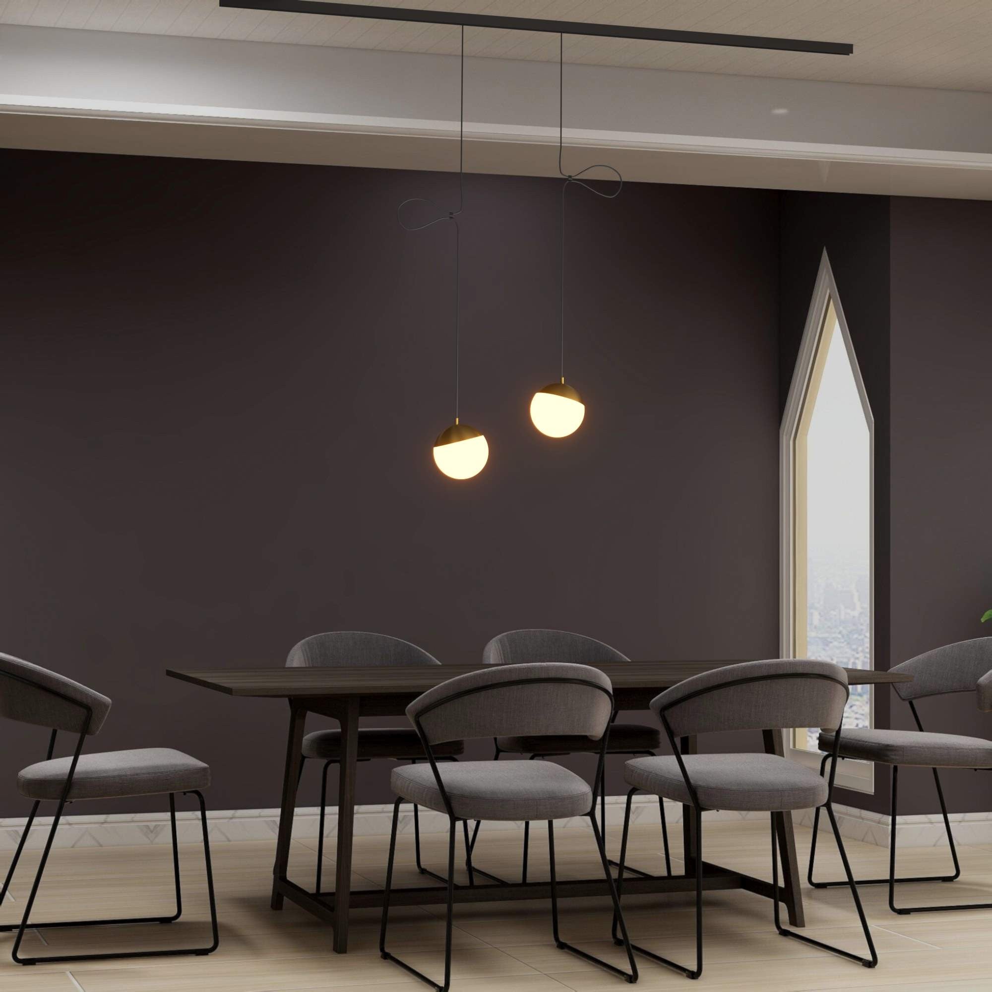 Lámpara colgante LED esfera para carril magnético 48V - 6W - 2700K - CRI90 - Dorada (1)