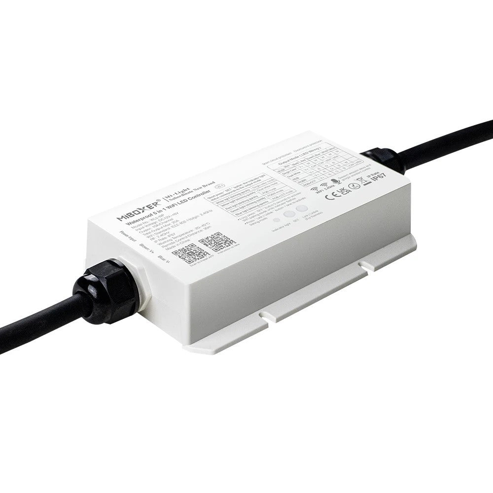 Controlador de tira LED estanco 5 en 1 - 12-48V DC - 2.4G - WiFi - MiBoxer - IP67 - WL5-WP (1)