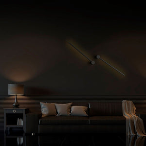 Aplique de pared minimalista lineal "KENDA-R" 10W - Rotatorio 360º - Blanco Cálido - Barcelona Led-Decoración