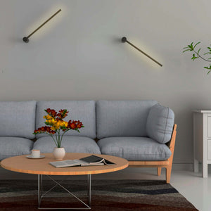 Aplique de pared minimalista lineal "KENDA-R" 10W - Rotatorio 360º - Blanco Cálido - Barcelona Led-Decoración