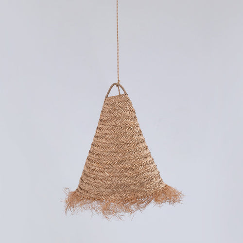 Natural fiber pendant light