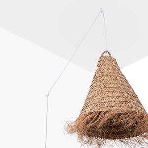 Lámpara colgante de fibras naturales "NAM XL " con interruptor y enchufe (21)