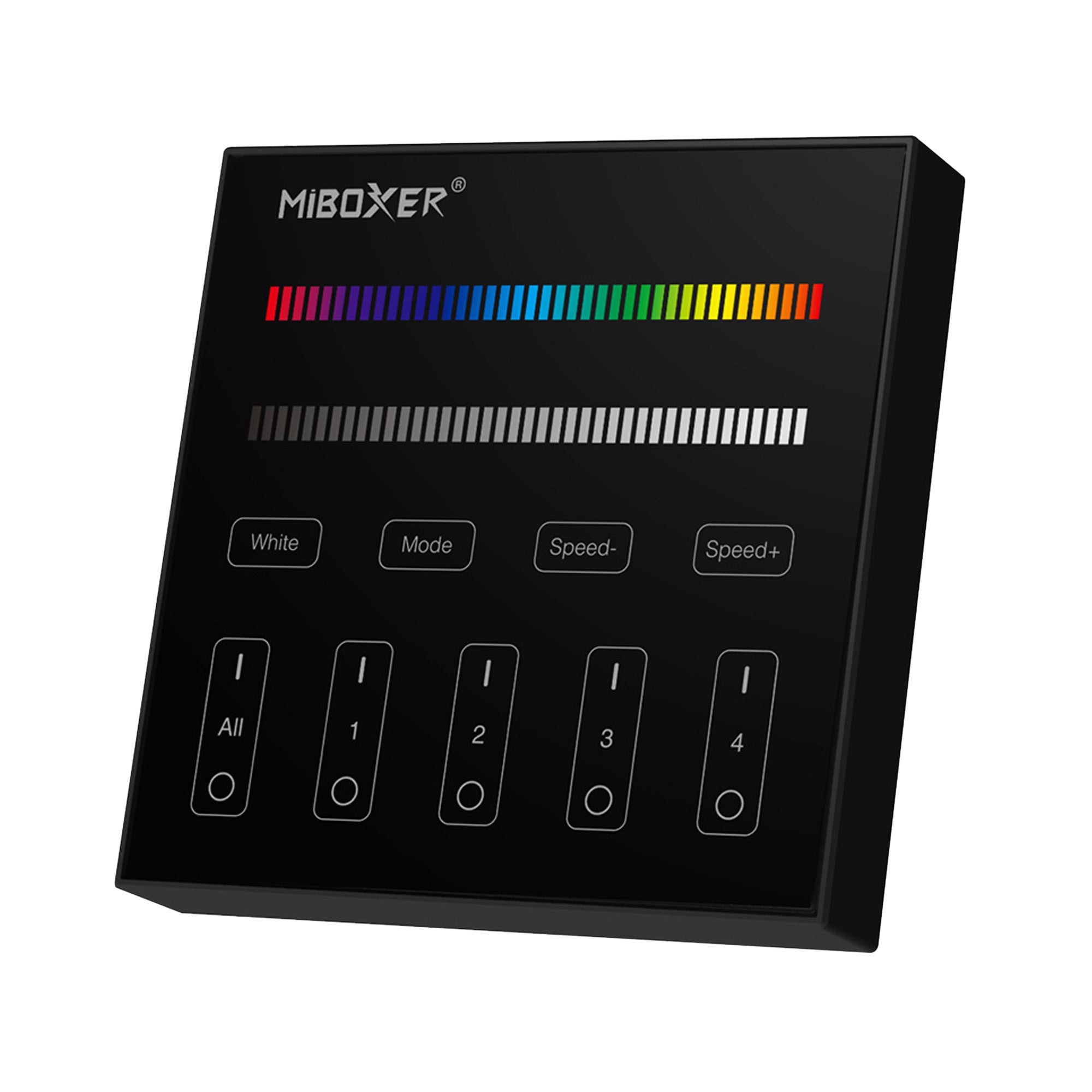 Panel de control táctil RGB y RGBW - 4 zonas - Negro - Milight