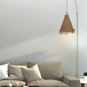Lámpara colgante de fibras naturales "NAM XL " con interruptor y enchufe - Barcelona Led-Decoración