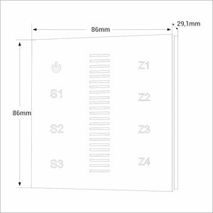 Panel de control táctil "Sunricher" - 4 zonas - Monocolor - Perfect RF (2)