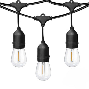 Kit guirnalda luces exterior 11,5 metros + 10 bombillas LED E27 filamento 1W - IP44 - Barcelona Led-