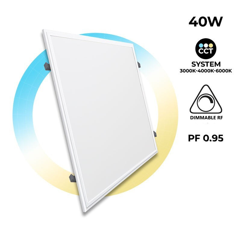 Panel LED slim CCT empotrable 60x60 cm - 40W - con KIT de montaje