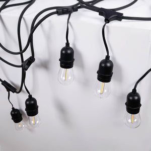 Kit guirnalda luces exterior 11,5 metros + 10 bombillas LED E27 filamento 1W - IP44 - Barcelona Led-
