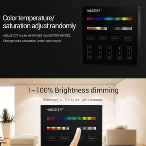 Panel de control táctil RGB + CCT - 4 zonas - Milight - Barcelona Led-Control y regulación