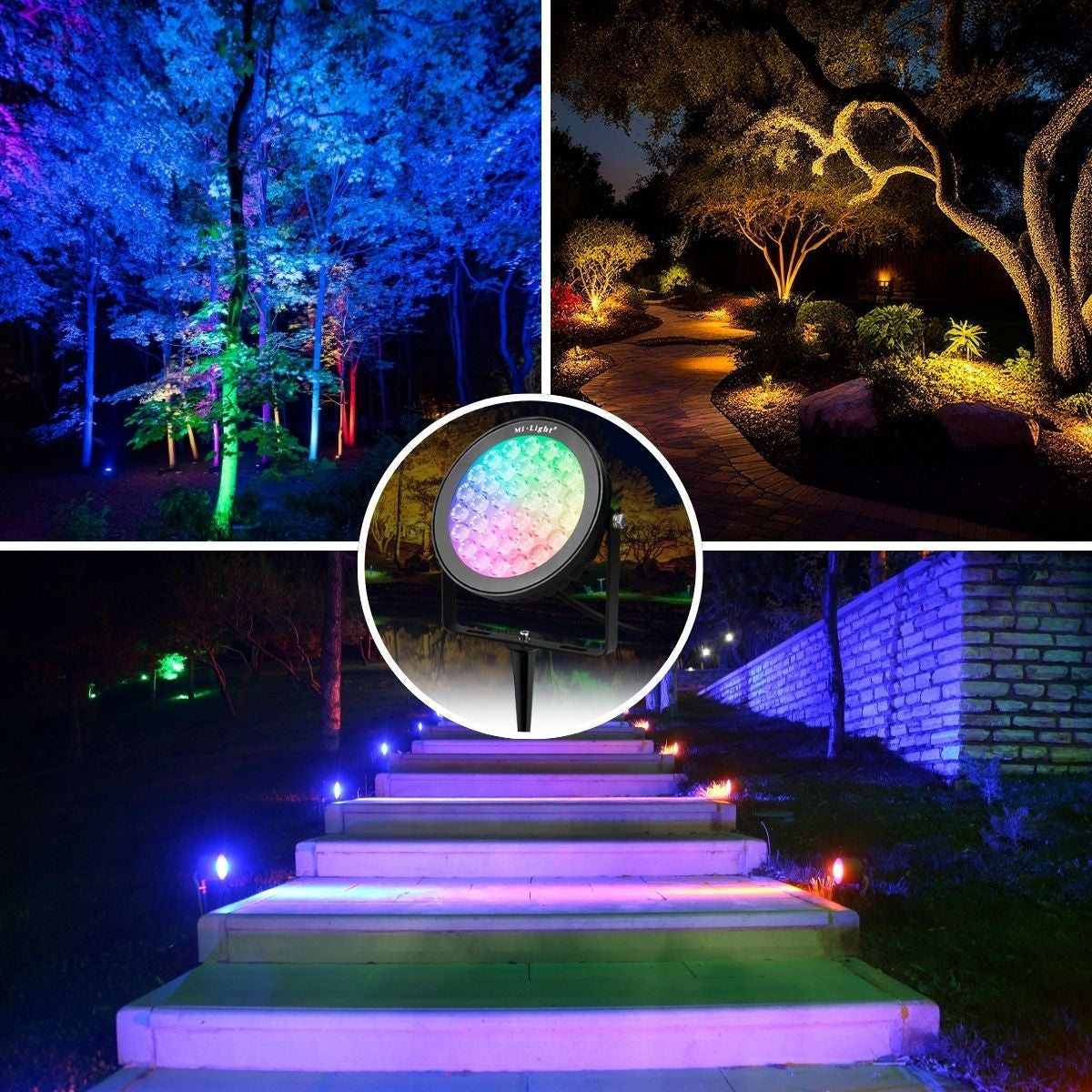 Proyector LED de jardín con pincho RGB+CCT - 25W - IP66 - RF/WiFi - Mi-Light (1)