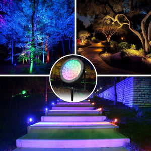 Proyector LED de jardín con pincho RGB+CCT - 25W - IP66 - RF/WiFi - Mi-Light - Barcelona Led-
