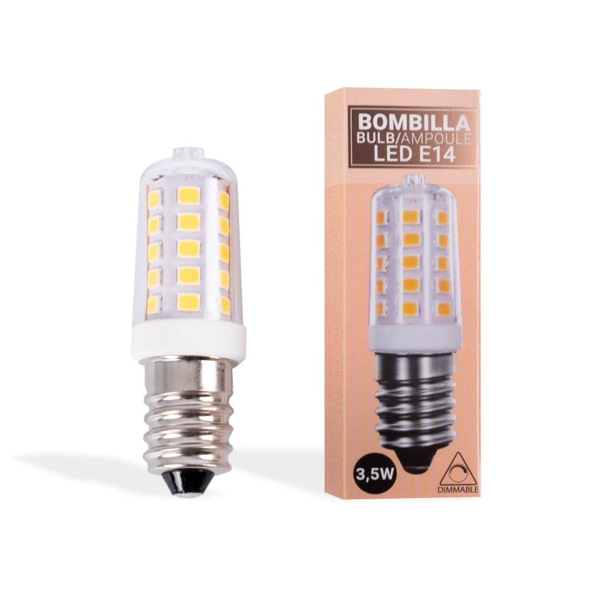 Bombilla LED E14 tubular 220-240V AC - 3,5W - Tamaño pequeño - Barcelona Led-
