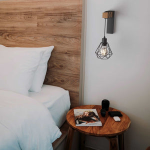 Aplique de pared nórdico jaula "RODEN" - Madera y metal (13)