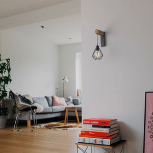 Aplique de pared nórdico jaula "RODEN" - Madera y metal - Barcelona Led-Decoración