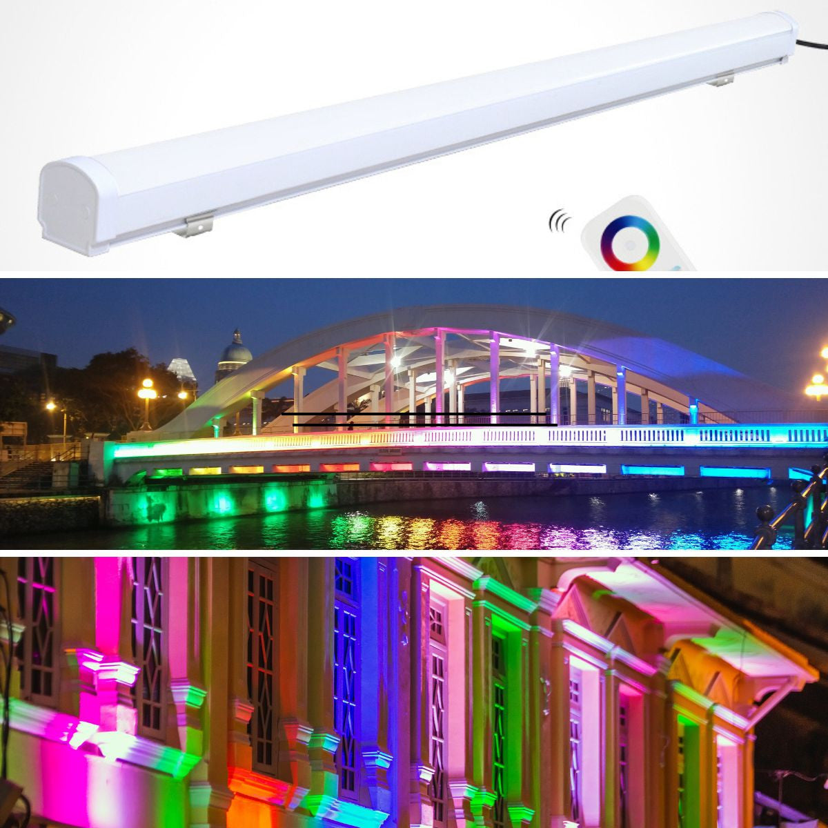 Luminaria lineal estanca RGB + CCT - 18W - RF/WiFi - 100cm - IP66 - Mi-Light (1)