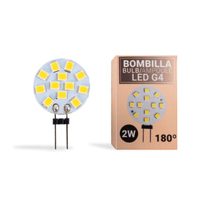 Bombilla LED G4 bi-pin circular plana 12V AC/DC - 2W (12)