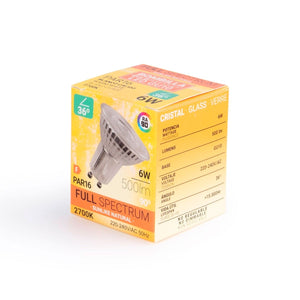 Bombilla LED GU10 6W Full Spectrum "SUNLIKE" - Cristal - 500lm - CRI90 - PAR16 - 36° - Barcelona Led-