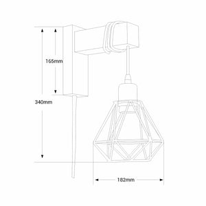 Aplique de pared nórdico jaula "RODEN" - Madera y metal (16)