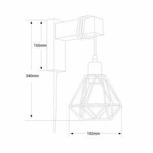 Aplique de pared nórdico jaula "RODEN" - Madera y metal - Barcelona Led-Decoración