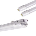 Kit 120cm waterproof LED batten + 2 18W LED T8 tubes - 6000K 5
