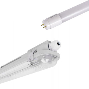Kit pantalla estanca 60cm + tubo LED T8 9W - 6000K