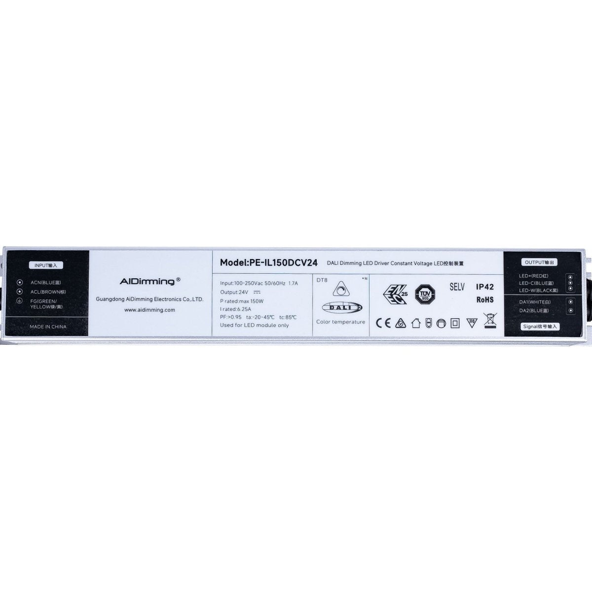 Fuente de alimentación regulable DALI DT8 - 24V DC - 6,25A - 150W - Barcelona Led-Material eléctrico