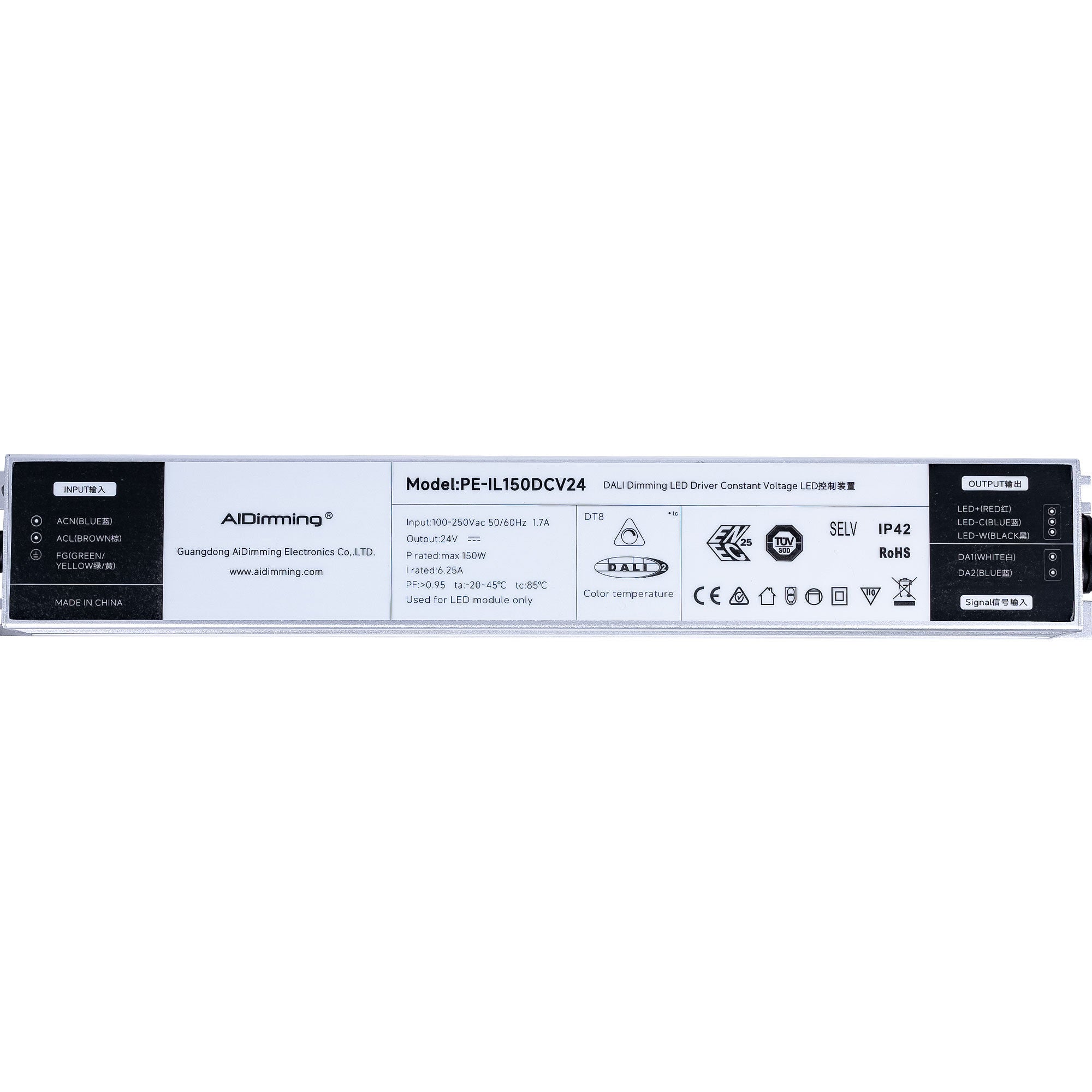 Fuente de alimentación regulable DALI DT8 - 24V DC - 6,25A - 150W (1)