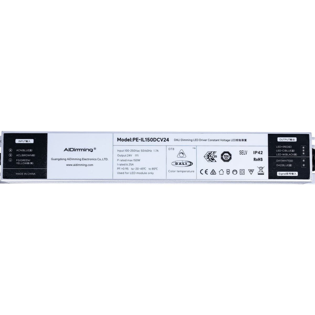 Fuente de alimentación regulable DALI DT8 - 24V DC - 6,25A - 150W (1)