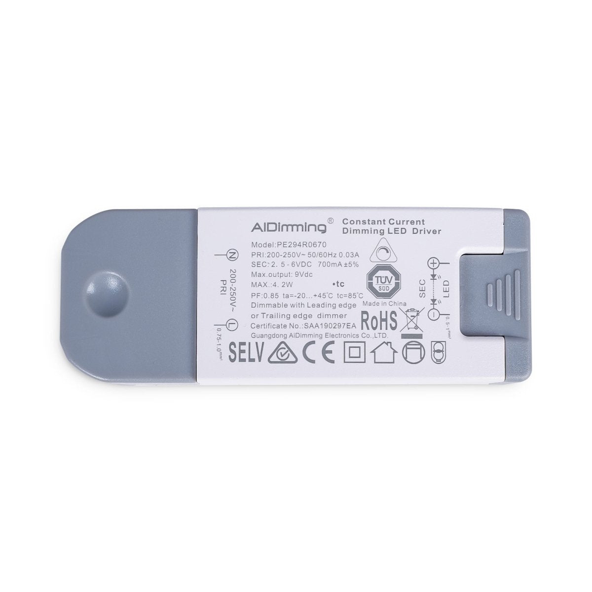 Driver regulable TRIAC 2-6V DC - 700mA - 4,2W - Barcelona Led-