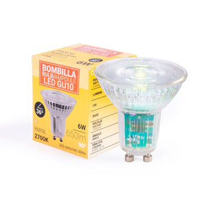 Bombilla LED GU10 6W cristal - 130lm/W - PAR16 - 36° - Barcelona Led-