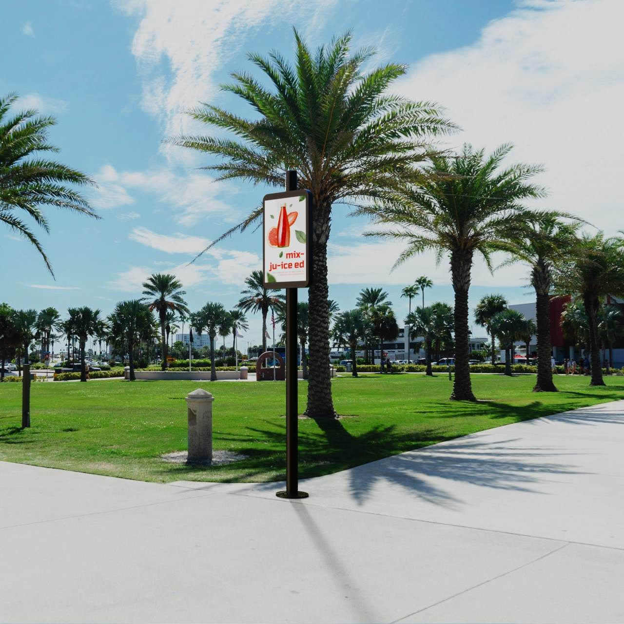 Display publicitario LED para postes de iluminación - Uso exterior - P4mm - 148 x 86,5cm (1)