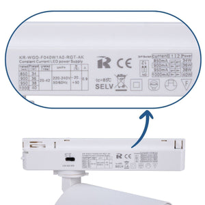 Proyector LED para carril monofásico CCT - 40W - CRI 90 (11)