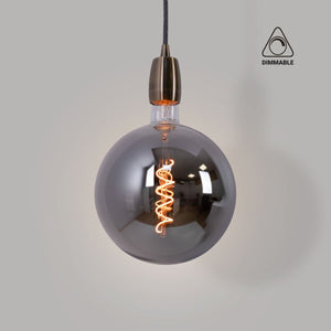 Bombilla decorativa globo filamento con tinte ahumado "Smoky" E27 G200 - Regulable - 4W - 1800K - Barcelona Led-
