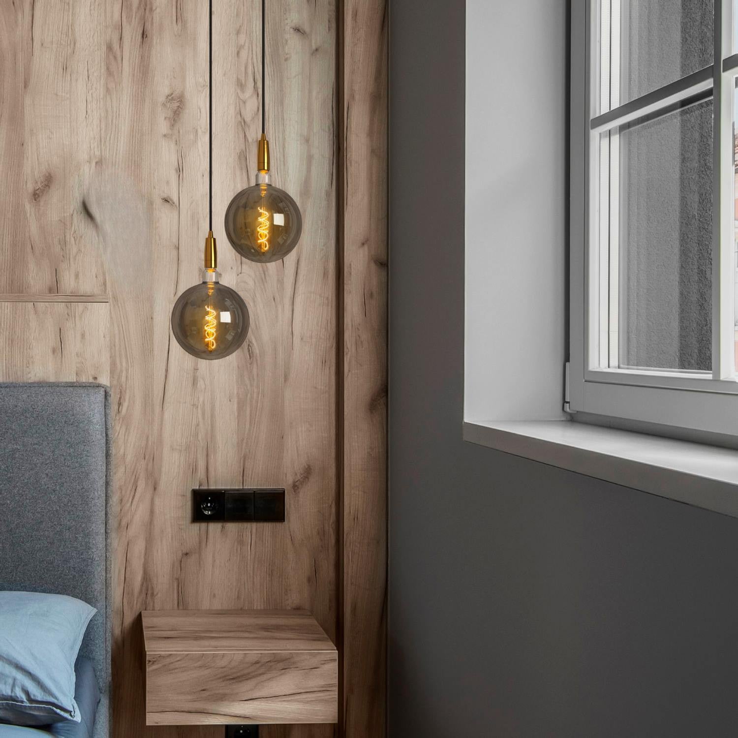 Bombilla decorativa globo filamento con tinte ahumado "Smoky" E27 G200 - Regulable - 4W - 1800K (1)