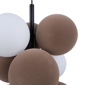 Lámpara acústica colgante vertical "DRAC" - 4 esferas luminosas y 6 esferas absorbentes (7)