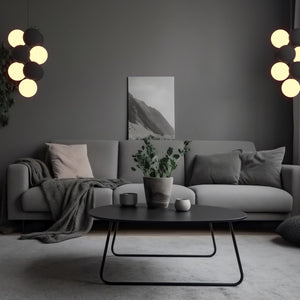 Lámpara acústica colgante vertical "DRAC" - 4 esferas luminosas y 6 esferas absorbentes (22)