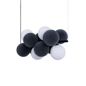 Lámpara acústica colgante horizontal "DRAC" - 4 esferas luminosas y 8 esferas absorbentes (13)