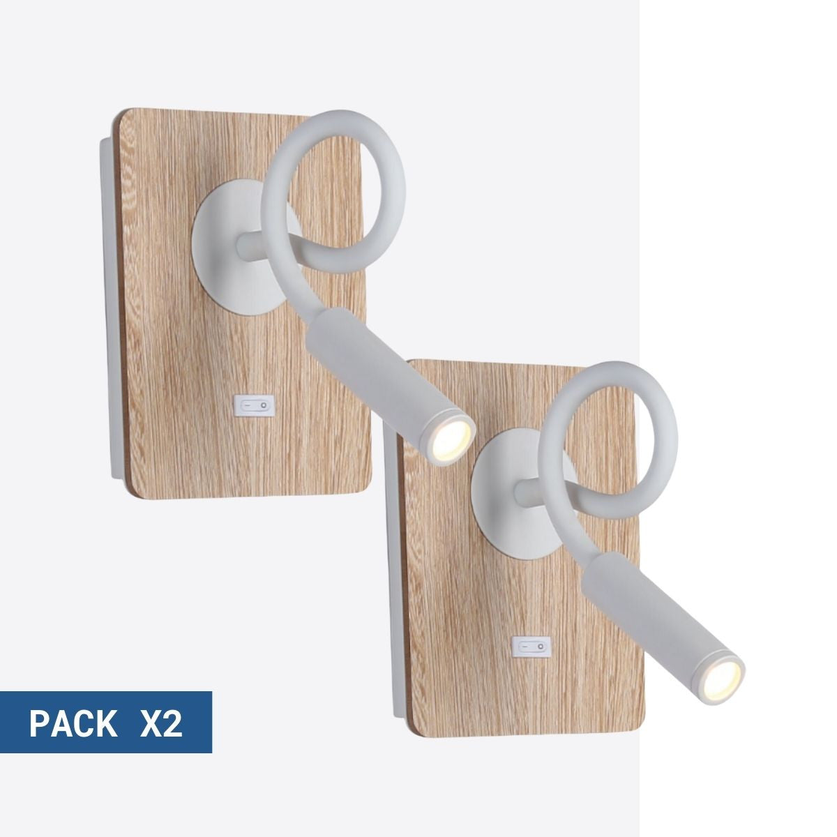Pack x 2 - Aplique de pared flexible para lectura "LONDON" - Chip CREE - 3W