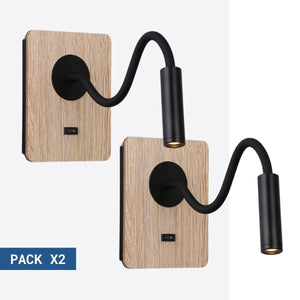 Pack x 2 - Aplique de pared flexible para lectura "LONDON" - Chip CREE - 3W - Barcelona Led-Decoración