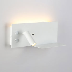 Aplique de pared para lectura con puerto USB "Kerta" - Iluminación doble - 3W+7W (62)