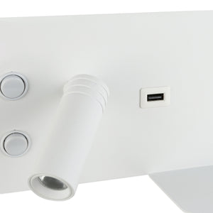 Aplique de pared para lectura con puerto USB "Kerta" - Iluminación doble - 3W+7W (69)