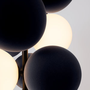 Lámpara acústica colgante vertical "DRAC" - 4 esferas luminosas y 6 esferas absorbentes (25)