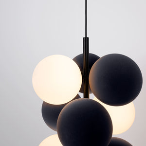 Lámpara acústica colgante vertical "DRAC" - 4 esferas luminosas y 6 esferas absorbentes (32)