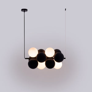 Lámpara acústica colgante horizontal "DRAC" - 4 esferas luminosas y 8 esferas absorbentes (28)