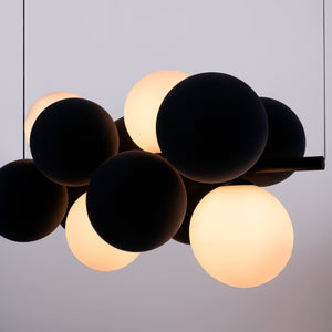 Lámpara acústica colgante horizontal "DRAC" - 4 esferas luminosas y 8 esferas absorbentes (34)