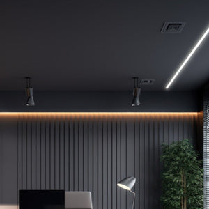 Perfil de aluminio de empotrar - Kit completo - 24,5 x 7mm - Tira LED hasta 12 mm - 2 metros - Barcelona Led-
