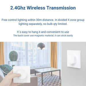 Panel controlador rueda RF - Monocolor + CCT - Base magnética - Mi Light - Negro (4)