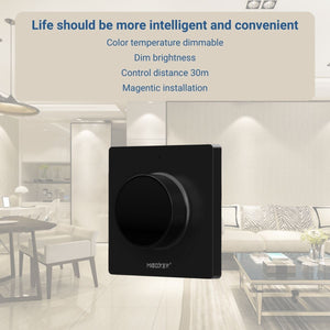 Panel controlador rueda RF - Monocolor + CCT - Base magnética - Mi Light - Negro (1)