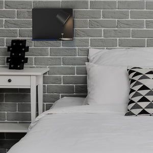 Aplique de pared para lectura con puerto USB "BASKOP" - 6W - Luz derecha (15)