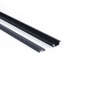 Perfil de aluminio de empotrar - Kit completo - 24,5 x 7mm - Tira LED hasta 12 mm - 2 metros (20)